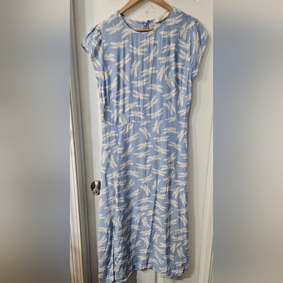 NWT LOFT Butterfly Flutter Sleeve Midi Dress - Picture 5 of 7